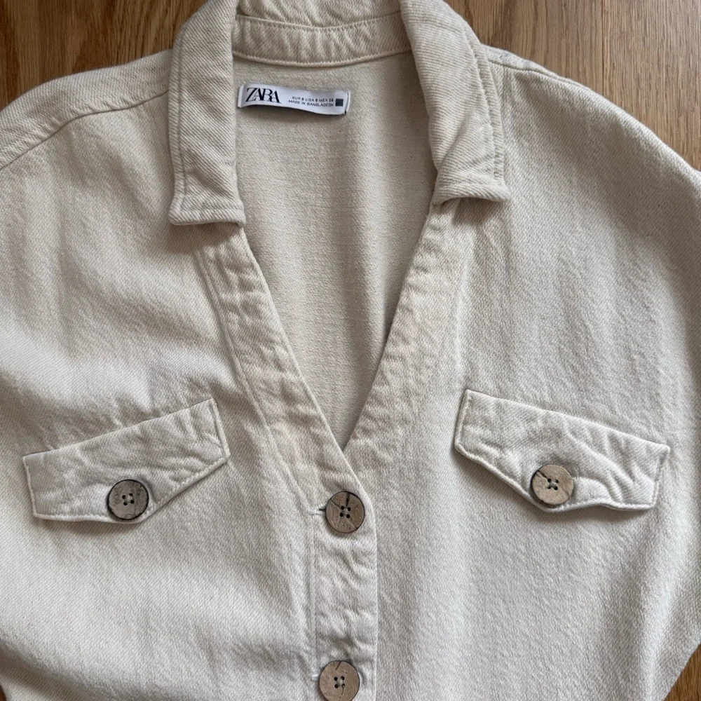 Zara vneck off white jumpsuit size S - Picture 3 of 6